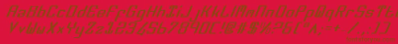 Police ZeeLanceItalic – polices brunes sur fond rouge