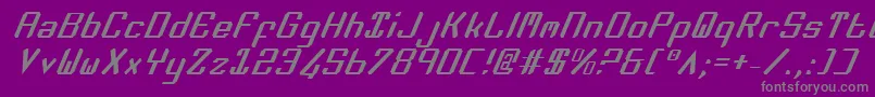 ZeeLanceItalic-fontti – harmaat kirjasimet violetilla taustalla