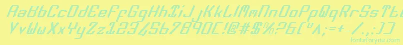 Шрифт ZeeLanceItalic – зелёные шрифты на жёлтом фоне