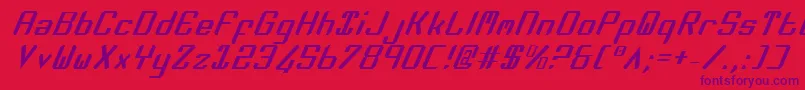 ZeeLanceItalic-fontti – violetit fontit punaisella taustalla