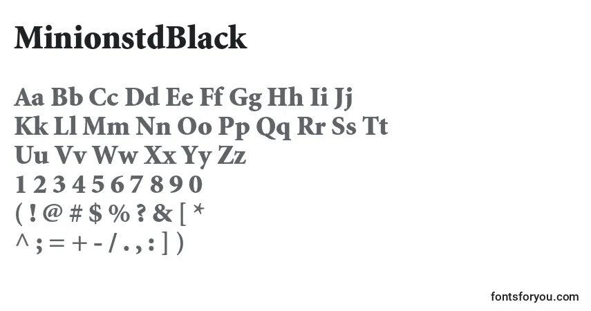 MinionstdBlackフォント–アルファベット、数字、特殊文字