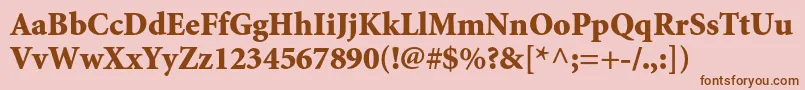 MinionstdBlack Font – Brown Fonts on Pink Background