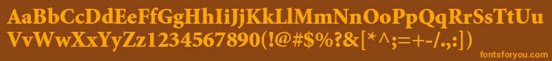 MinionstdBlack Font – Orange Fonts on Brown Background