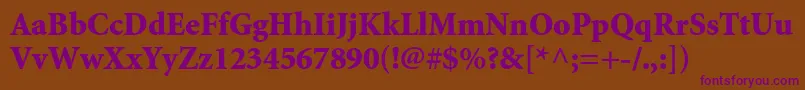 MinionstdBlack Font – Purple Fonts on Brown Background