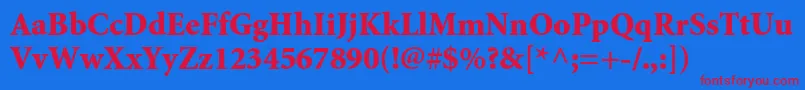 MinionstdBlack Font – Red Fonts on Blue Background