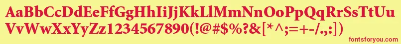 MinionstdBlack Font – Red Fonts on Yellow Background