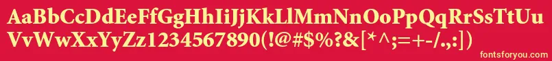 MinionstdBlack Font – Yellow Fonts on Red Background