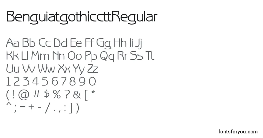 A fonte BenguiatgothiccttRegular – alfabeto, números, caracteres especiais