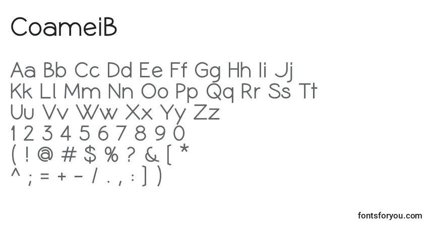 Schriftart CoameiB – Alphabet, Zahlen, spezielle Symbole