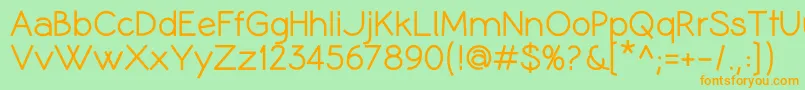 CoameiB Font – Orange Fonts on Green Background