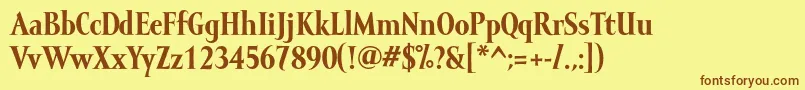 MramormediumBold Font – Brown Fonts on Yellow Background