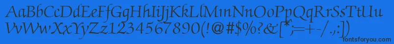 ZabriskiescriptRegularDb Font – Black Fonts on Blue Background