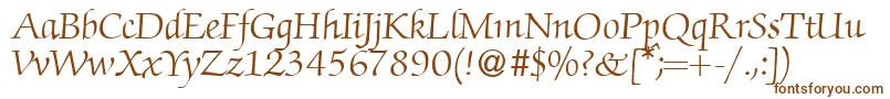 ZabriskiescriptRegularDb-Schriftart – Braune Schriften auf weißem Hintergrund