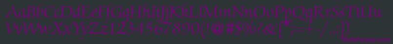 Police ZabriskiescriptRegularDb – polices violettes sur fond noir