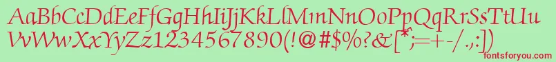 ZabriskiescriptRegularDb Font – Red Fonts on Green Background