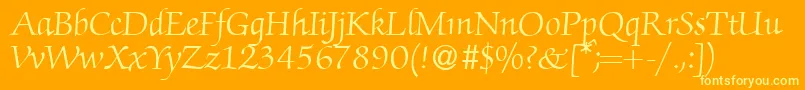 ZabriskiescriptRegularDb Font – Yellow Fonts on Orange Background