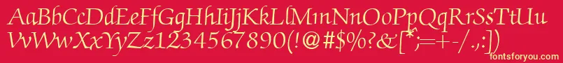 ZabriskiescriptRegularDb Font – Yellow Fonts on Red Background