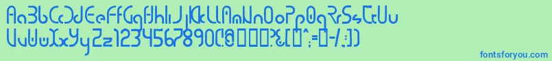 フォントPurecirc – 青い文字は緑の背景です。
