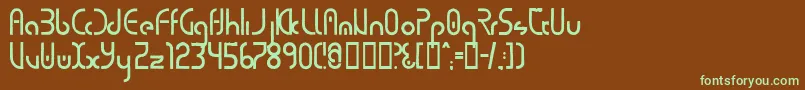 Purecirc-Schriftart – Grüne Schriften auf braunem Hintergrund