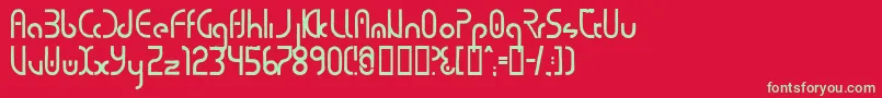 フォントPurecirc – 赤い背景に緑の文字