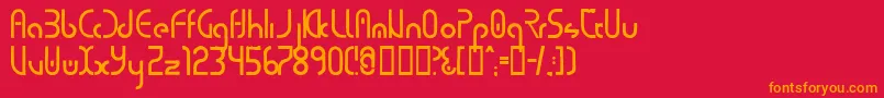 フォントPurecirc – 赤い背景にオレンジの文字