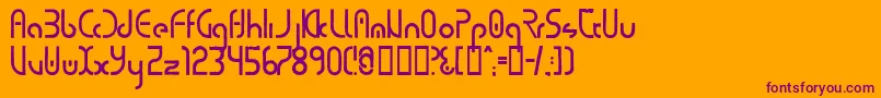 フォントPurecirc – オレンジの背景に紫のフォント