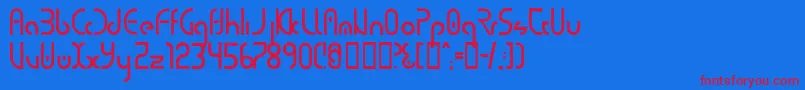 フォントPurecirc – 赤い文字の青い背景