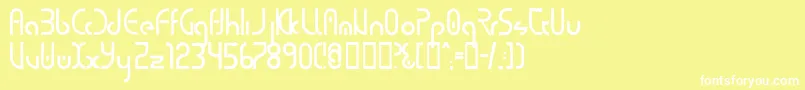 フォントPurecirc – 黄色い背景に白い文字