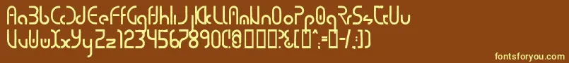 Purecirc-fontti – keltaiset fontit ruskealla taustalla