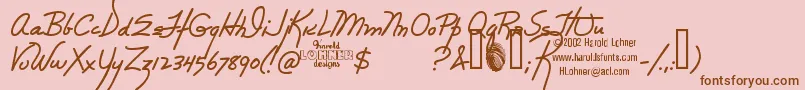 Шрифт Rebecca – коричневые шрифты на розовом фоне