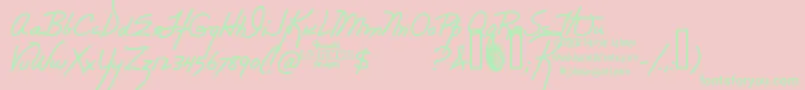 Шрифт Rebecca – зелёные шрифты на розовом фоне