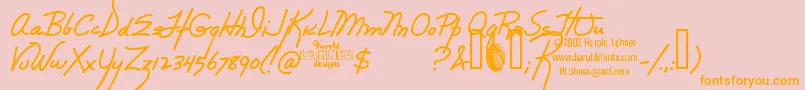 Rebecca Font – Orange Fonts on Pink Background