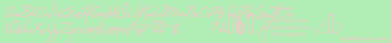 Rebecca Font – Pink Fonts on Green Background
