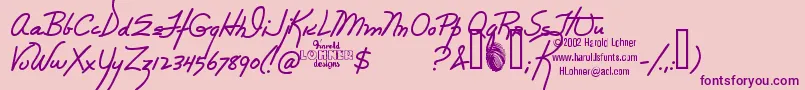 Шрифт Rebecca – фиолетовые шрифты на розовом фоне