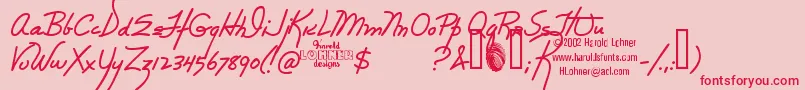 Шрифт Rebecca – красные шрифты на розовом фоне