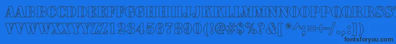 ArmyHollow Font – Black Fonts on Blue Background