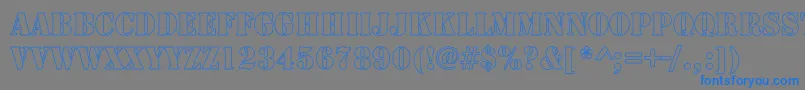 フォントArmyHollow – 灰色の背景に青い文字
