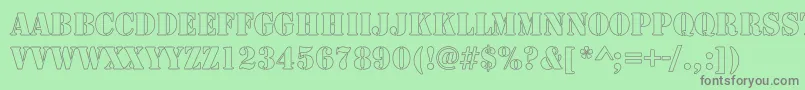 フォントArmyHollow – 緑の背景に灰色の文字