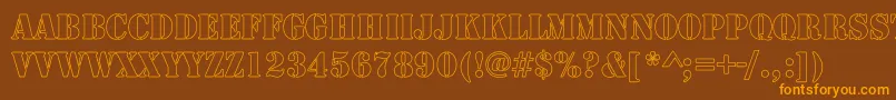 ArmyHollow-Schriftart – Orangefarbene Schriften auf braunem Hintergrund