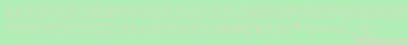 ArmyHollow Font – Pink Fonts on Green Background
