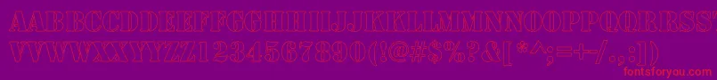 ArmyHollow-Schriftart – Rote Schriften auf violettem Hintergrund
