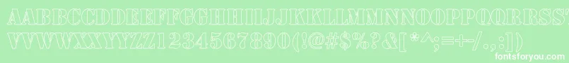 ArmyHollow Font – White Fonts on Green Background
