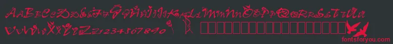 フォントClb.Valentine – 黒い背景に赤い文字