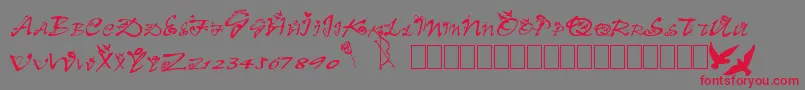 Clb.Valentine-Schriftart – Rote Schriften auf grauem Hintergrund
