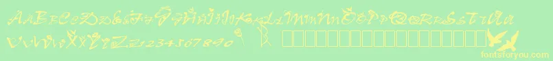 Clb.Valentine Font – Yellow Fonts on Green Background