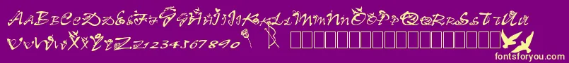 Clb.Valentine Font – Yellow Fonts on Purple Background