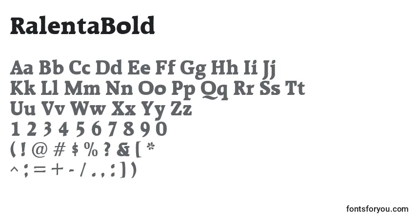 Schriftart RalentaBold – Alphabet, Zahlen, spezielle Symbole