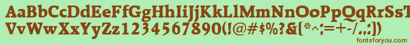 RalentaBold Font – Brown Fonts on Green Background