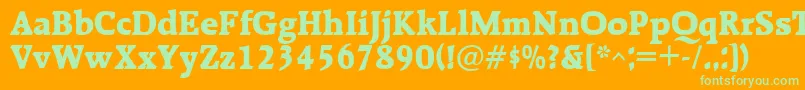 RalentaBold Font – Green Fonts on Orange Background