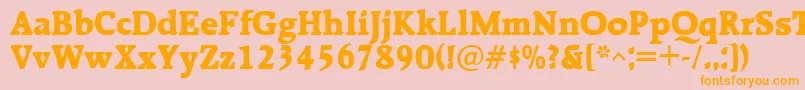 フォントRalentaBold – オレンジの文字がピンクの背景にあります。